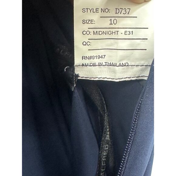 Alfred Sung D737 Jersey Bodice Mikado Trumpet Gown 10 Midnight Blue No Belt - Picture 6 of 6